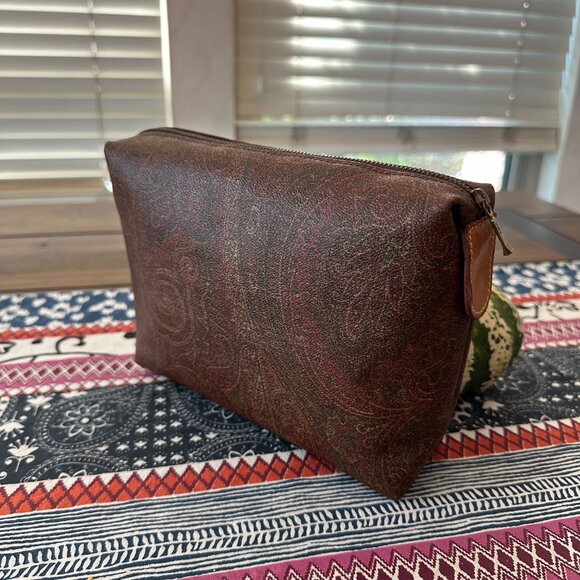 Etro Milano Paisley Cosmetic Pouch Clutch, Vintage, Coated Canvas, EUC - Picture 3 of 11